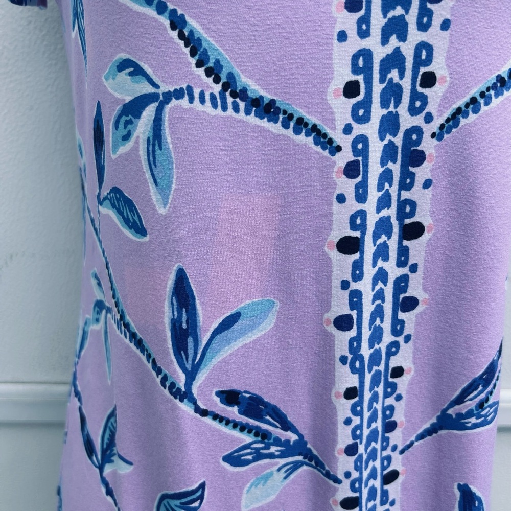 Lilly Pulitzer Dress Sz S Sophiletta SPF 50+ Pink Lavender Printed V-neck Resort - Picture 11 of 12